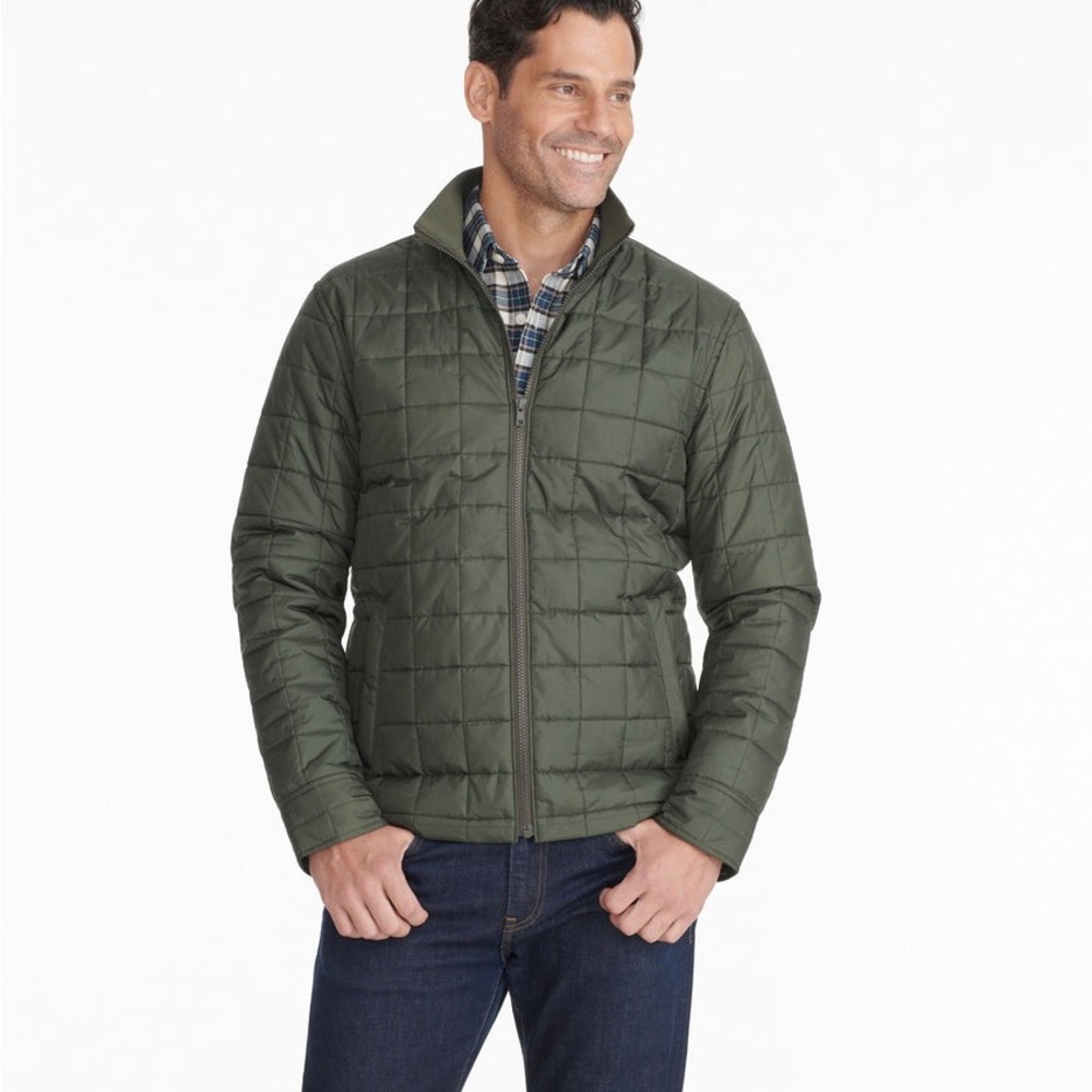 Untuckit quilted city puffer jacket green